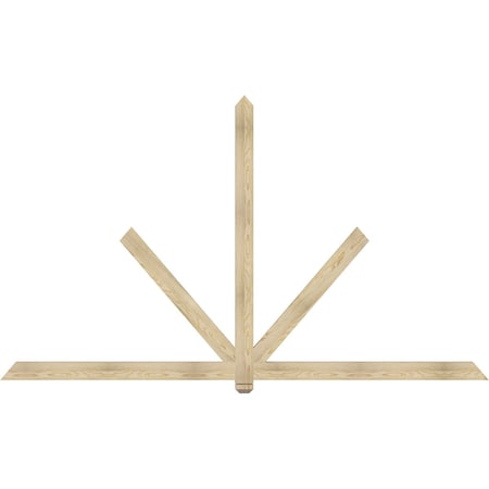 Ekena Millwork Kennewick Rough Sawn Timber Gable Bracket, Douglas Fir, 108"W x 63"H x 2"D x 4"F, 14/12 Pitch GBW108X63X0204KEN00RDF